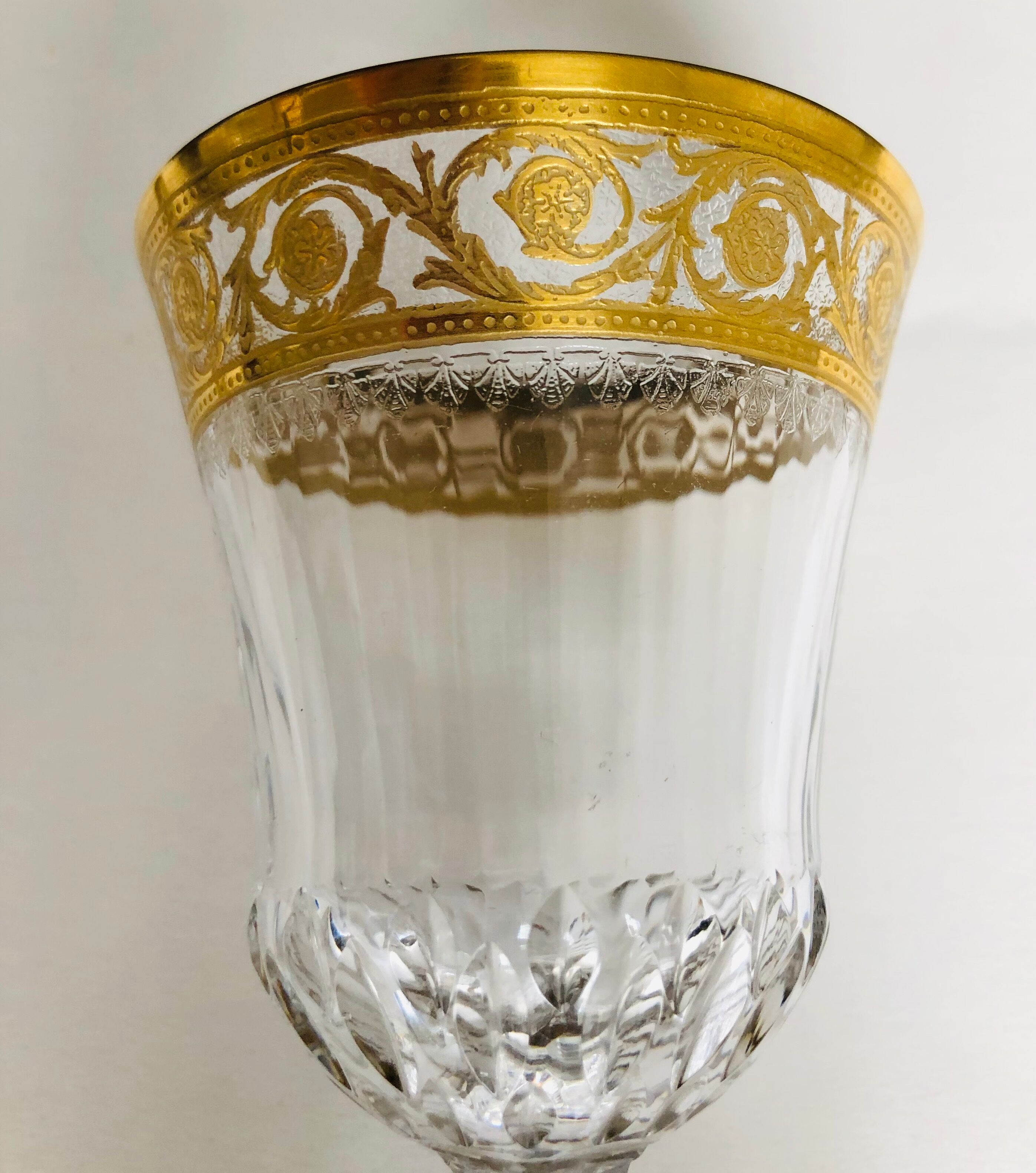 6 crystal wine glasses from Saint Louis thistle model