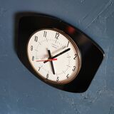 Vintage formica clock rectangular silent wall clock "Black star"