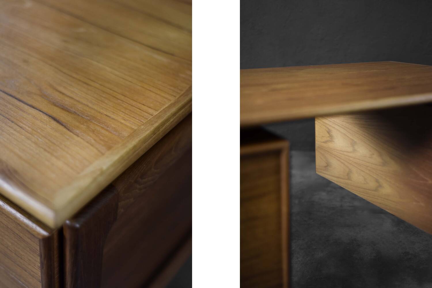 Vintage Mid-Century Danish Modern Brown Teak Desk by Arne Vodder