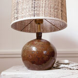 Sandstone and rabane lamp