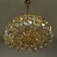 1970s Palwa Chandelier, gold plate and faceted crystals