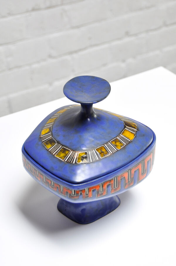 Pot en céramique à couvercle italien du milieu du siècle par Marcello Fantoni, années 1950