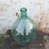 Dame jeanne bouteille jarre ancienne en verre vert