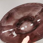 Large dish in several layers of glass, in a beautiful purple colour 1980s