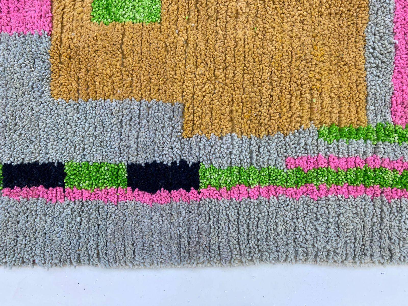 Traditional Berber rug in natural wool 3x2 m