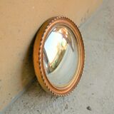 Witch mirror in gilded wood 24x24cm