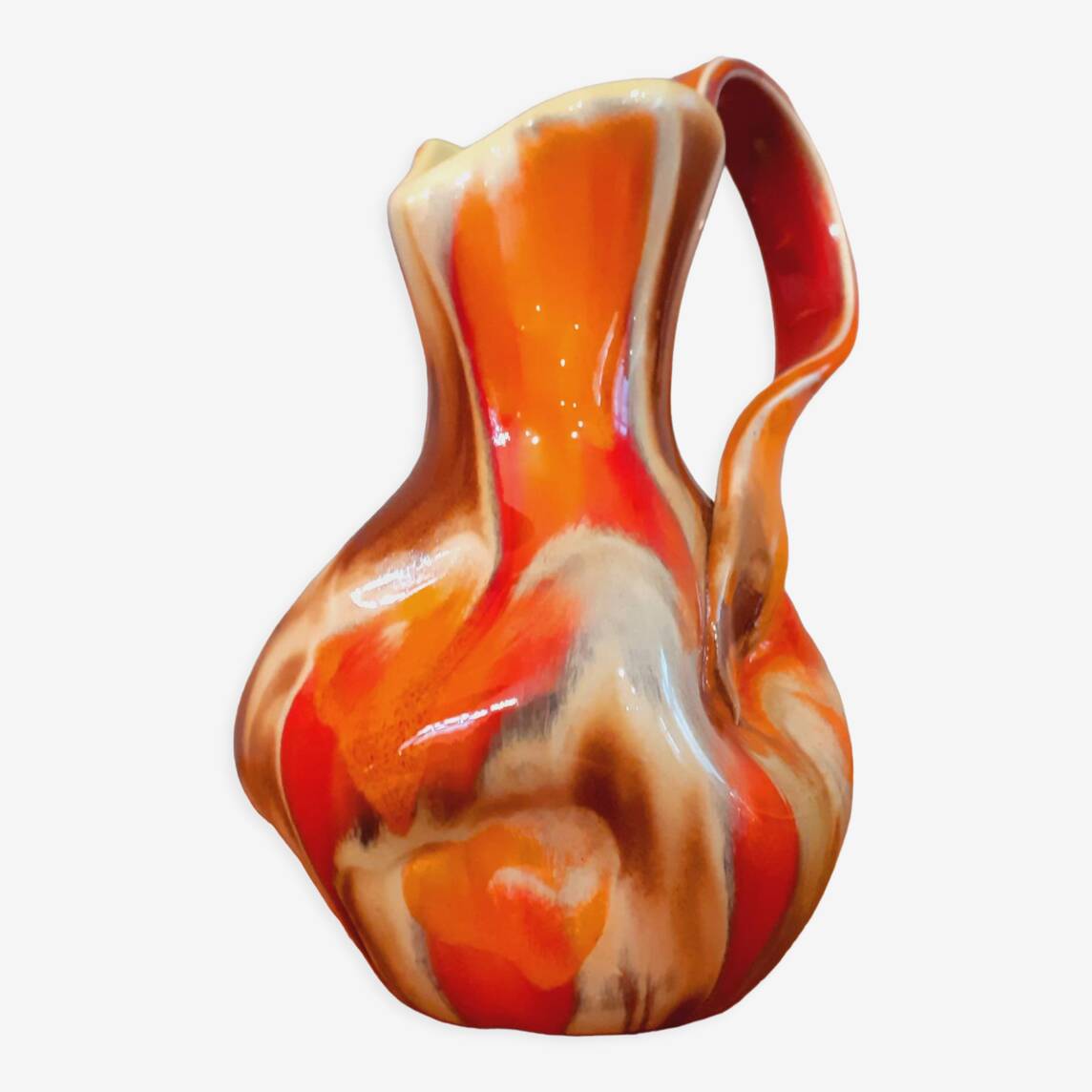 Free-form ceramic pitcher from the 60s Vallauris