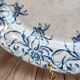 Antique oval plate, blue ironstone with floral decoration – 34 cm