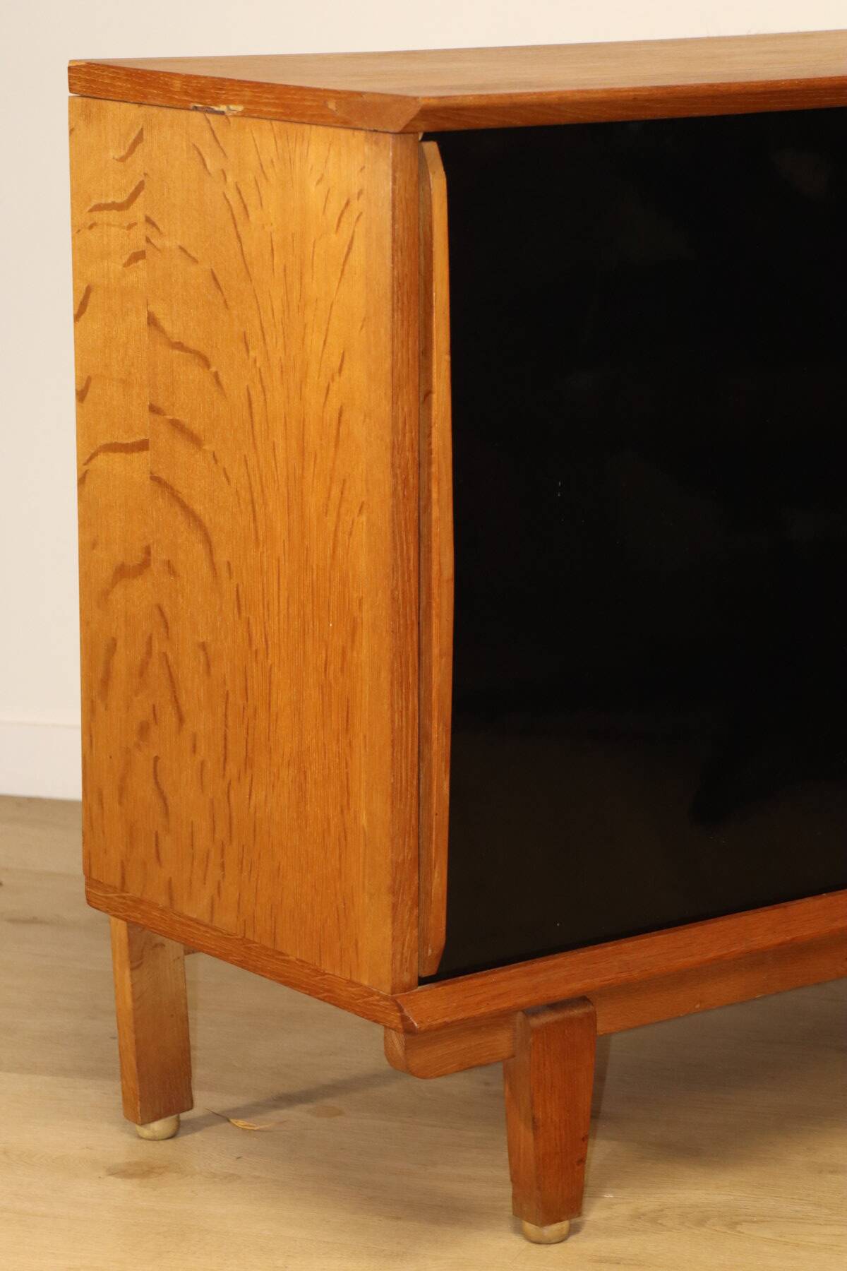 Vintage side table with sliding doors, 1960