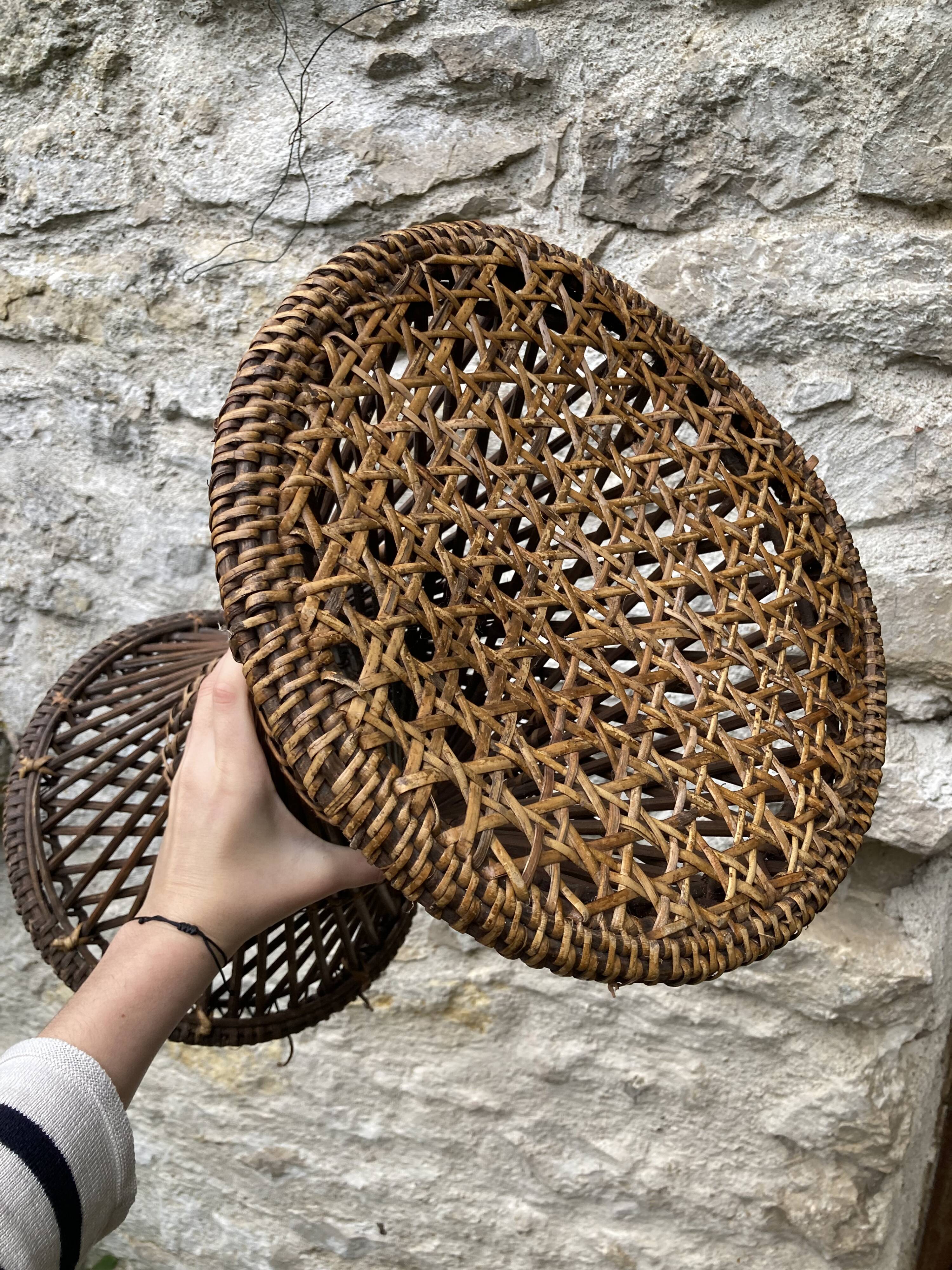 Vintage cane diabolo stool