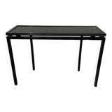 Pierre Vandel metal console with glass top
