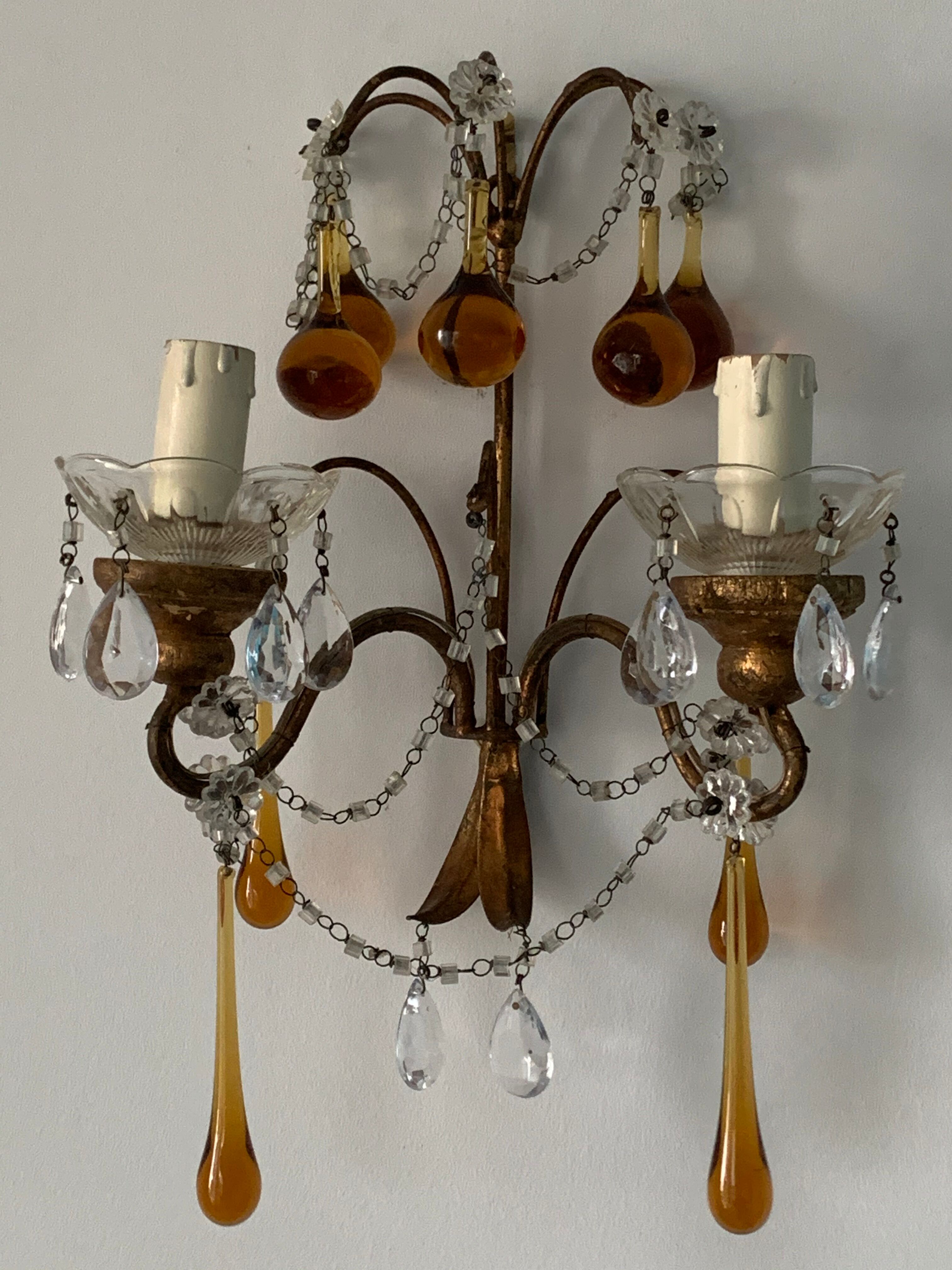 Pair of murano stamps and 1950 crystals