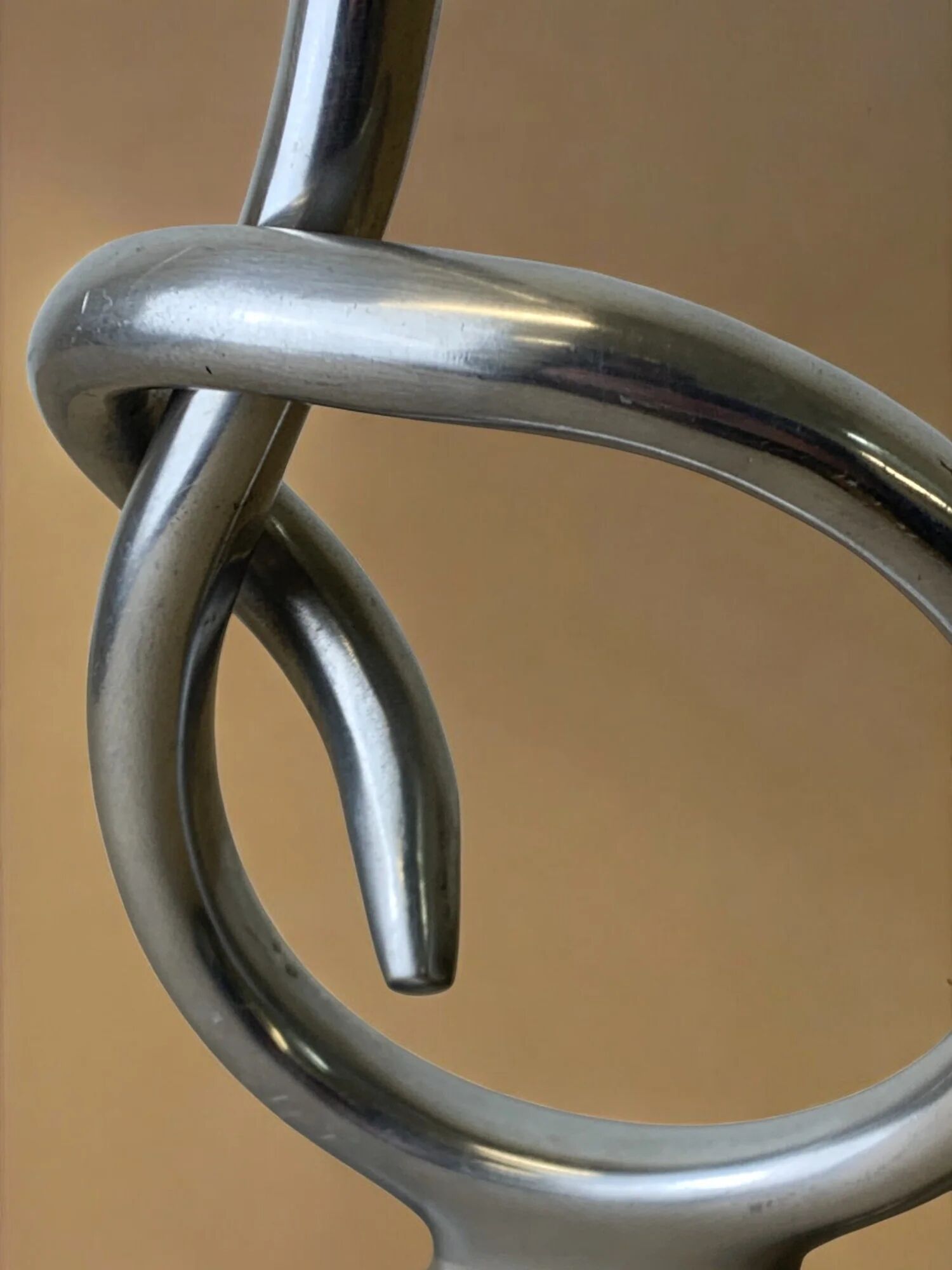 Biomorphic candleholder, solid aluminium, Spain, 1970s