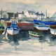 Aquarelle de Louis PARRENS ( 1904-1993).Le Guilvinec