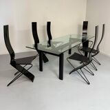 Le Corbusier Cassina LC6 vintage glass dining table
