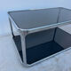 Chrome and smoked glass coffee table from the 1970s.