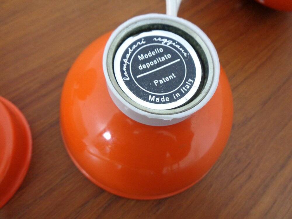 Italian Space Age Metal Internal Magnet Table Lamps by Reggiani, 1960s, Set of 2