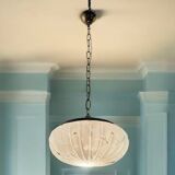 White Murano Glass Light Pendants Set of 2 1980’s