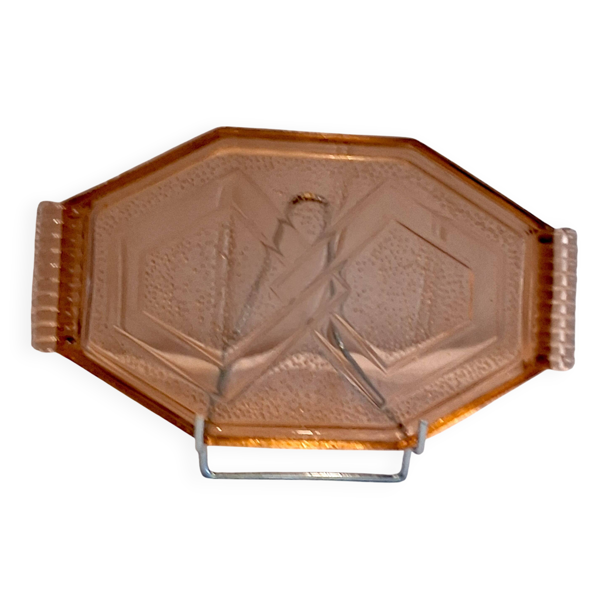 Art Deco style pink glass serving dish in very good condition.