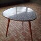 60s-60s tripod table pattern gray mosaic tray