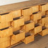 Vintage chest of drawers with thirty drawers, ash wood, 1950s