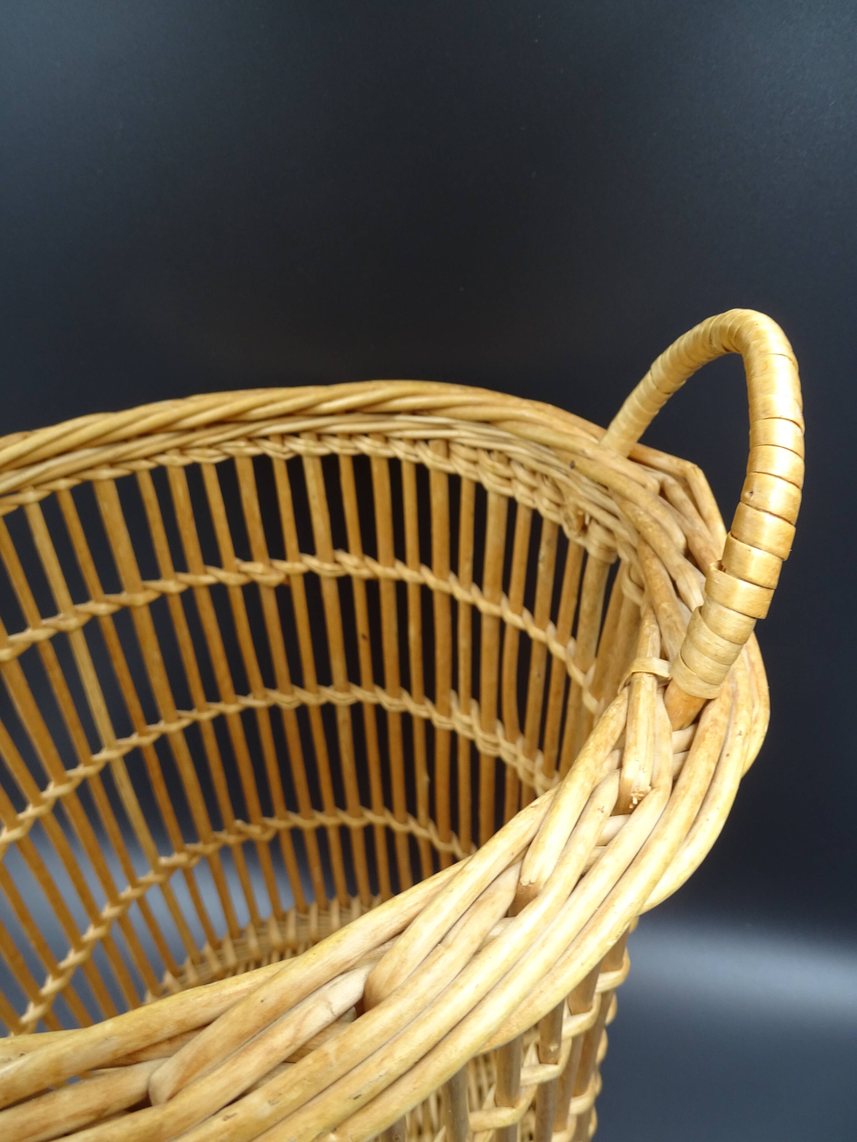 Wicker wastepaper basket