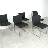 Chaises à repas italiennes vintage chromées, 1970