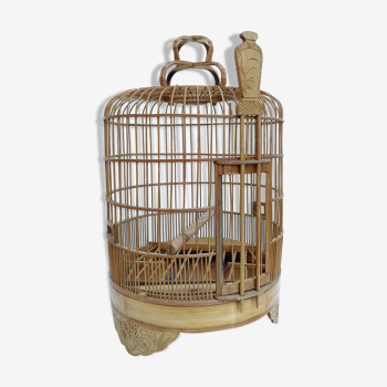 Vintage wooden bird cage