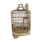 Cage à oiseaux vintage en bois