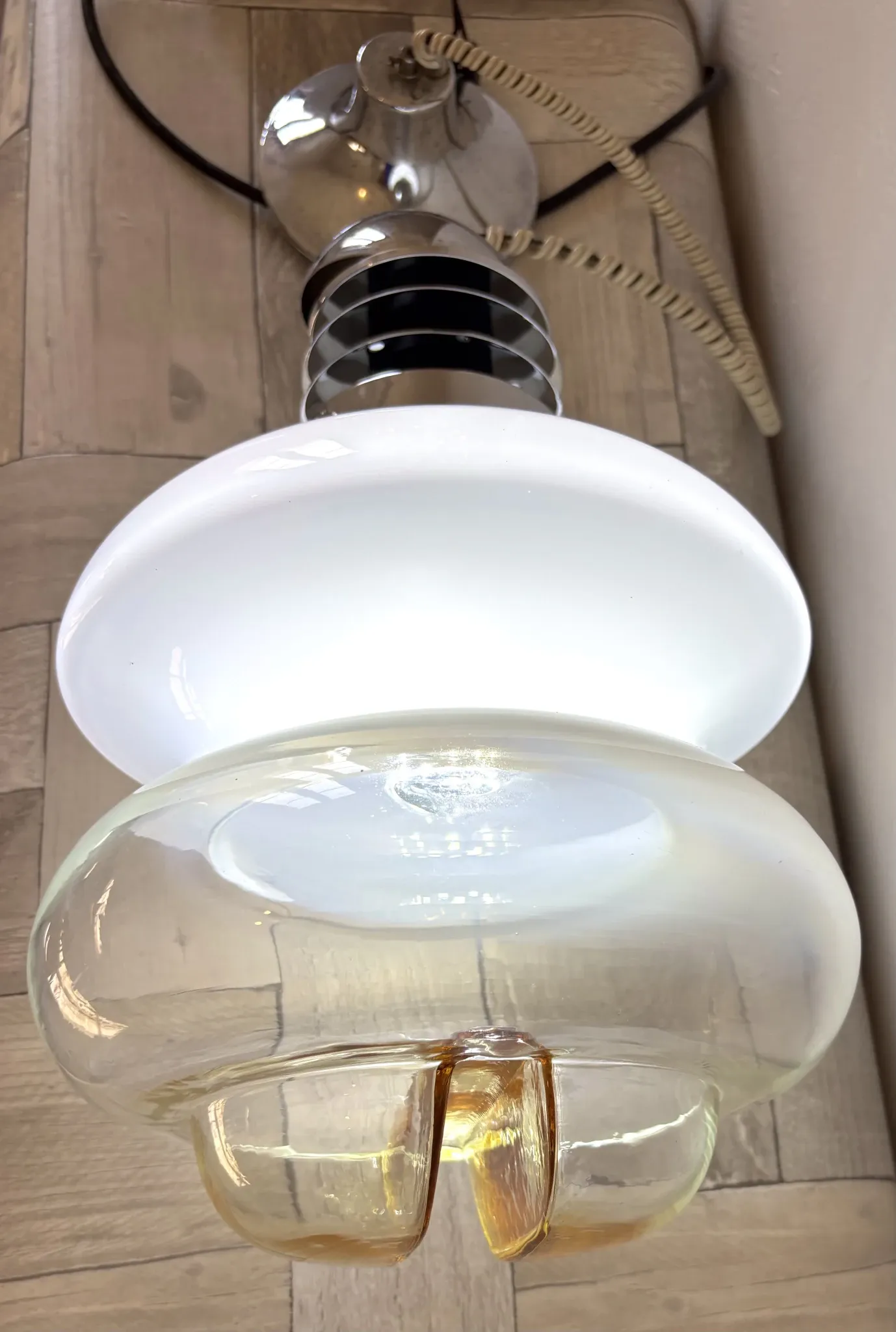 Very large vintage Italian Space Age pendant light.