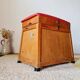 Vintage fisherman’s chest – Work stool with faux leather seat