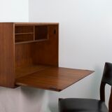 1960 teak wall desk, vintage secretary
