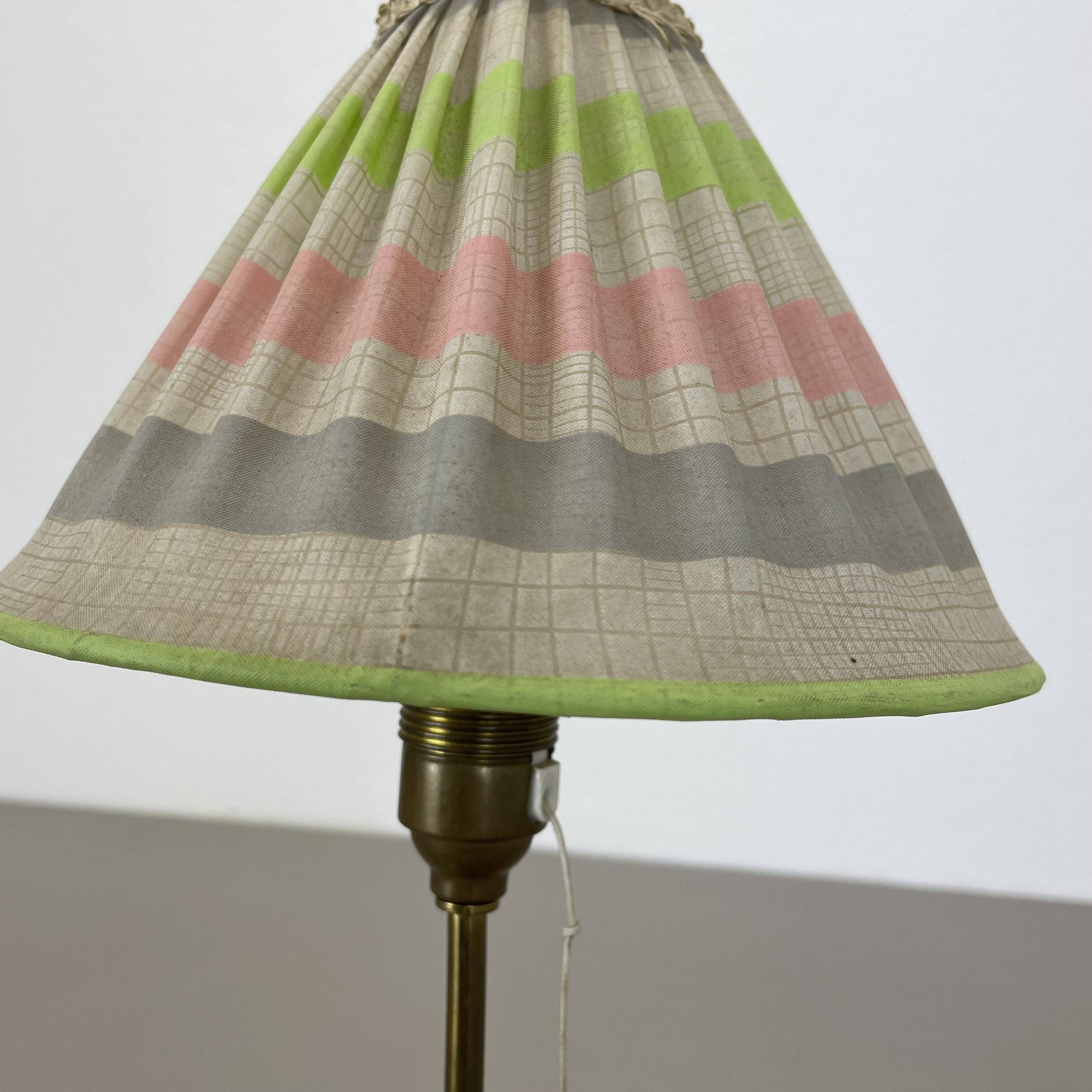 32cm Beautiful kalmar style brass + fabric table light, Austria, 1960s