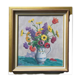 Tableau HST "Bouquet de fleurs des champs" E. Guyot (XIX°-XX°)