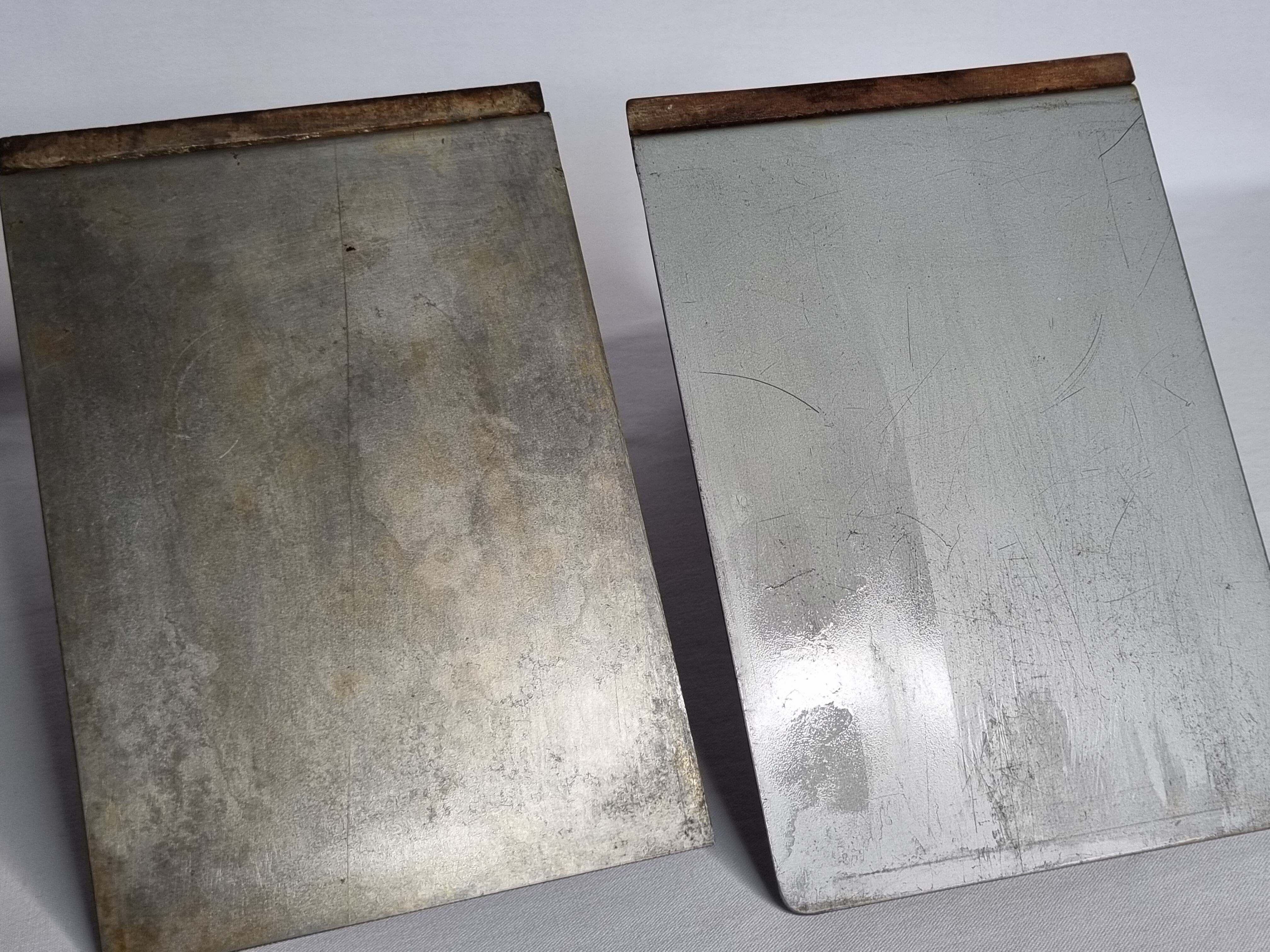 Pair of greenhouse books in wood and metal art deco, 21 cm