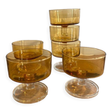 6 champagne glasses in amber glass Luminarc Cavalier