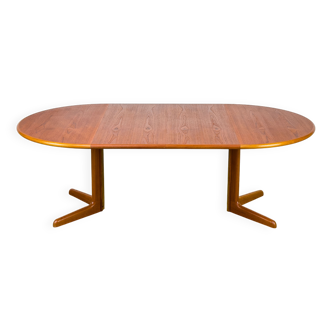 Danish Round Teak Dining Table with Extensions by Gudme Møbelfabrik, 1970s