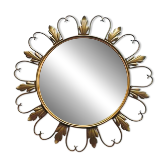 Miroir Soleil Deknudt * Hollywood Regency * Vintage 60s