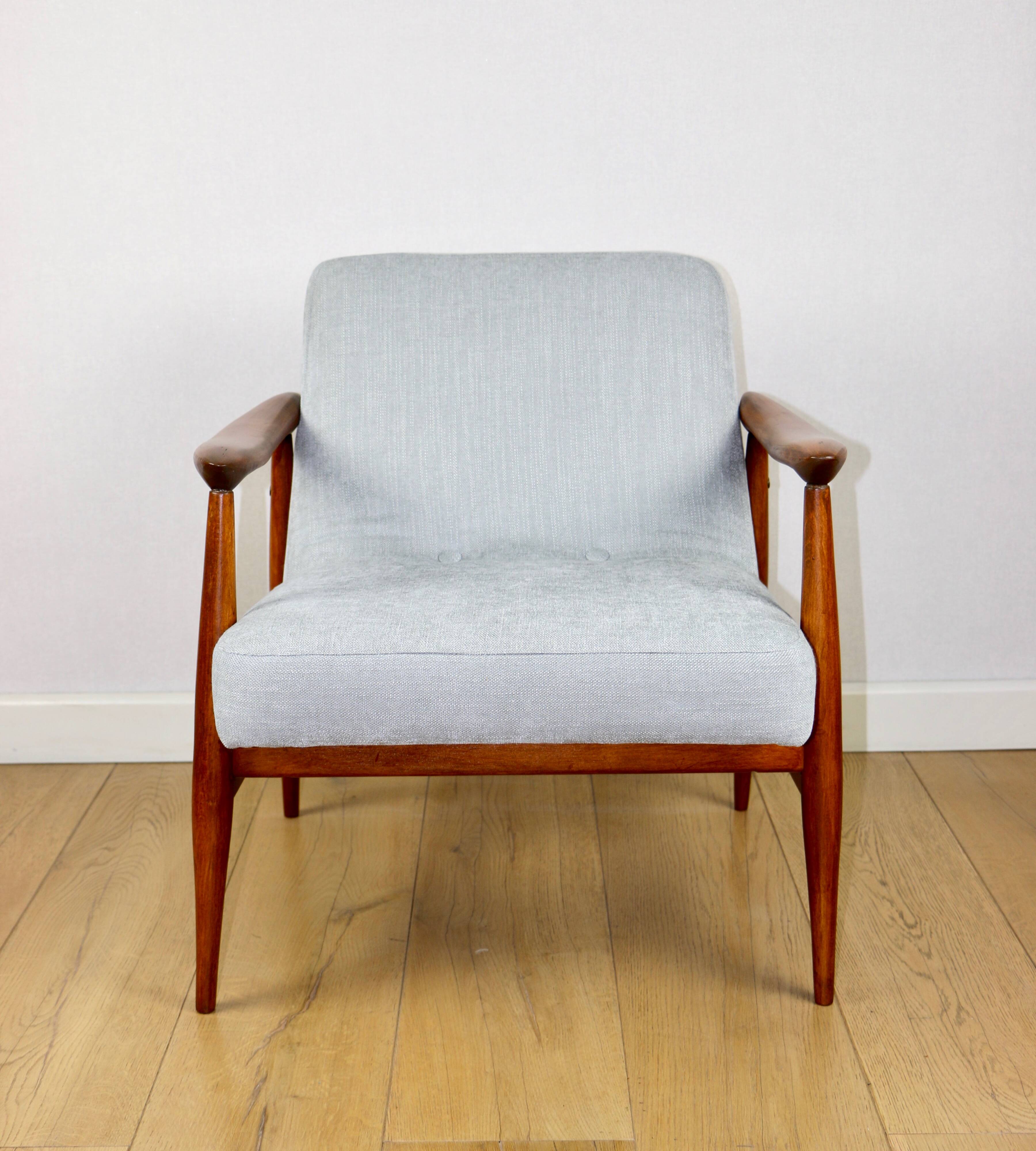 Light Blue GFM63 Lounge Chair by J. Kedziorek, 1970s