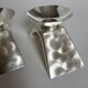 Vintage Modernist Pair Of WMF Ikora Silver Plated Candle Holders