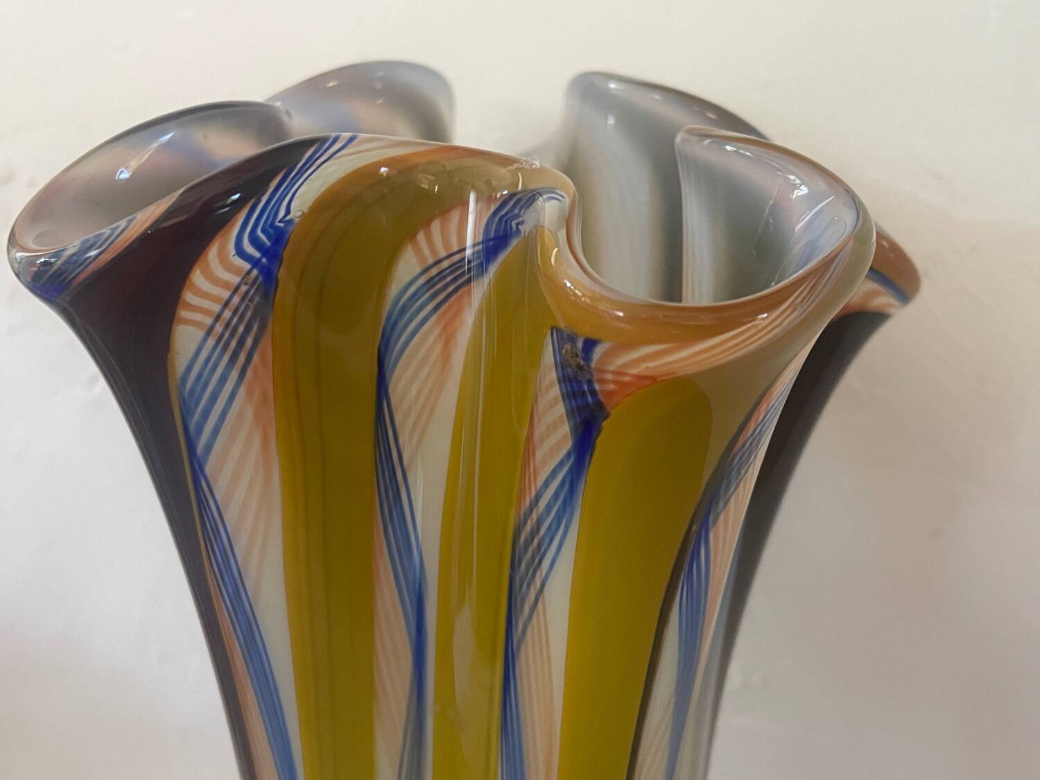 Vintage Murano Striped Vase