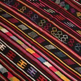 Burgundy Red Modern Pattern Kilim Rug, 162x313Cm