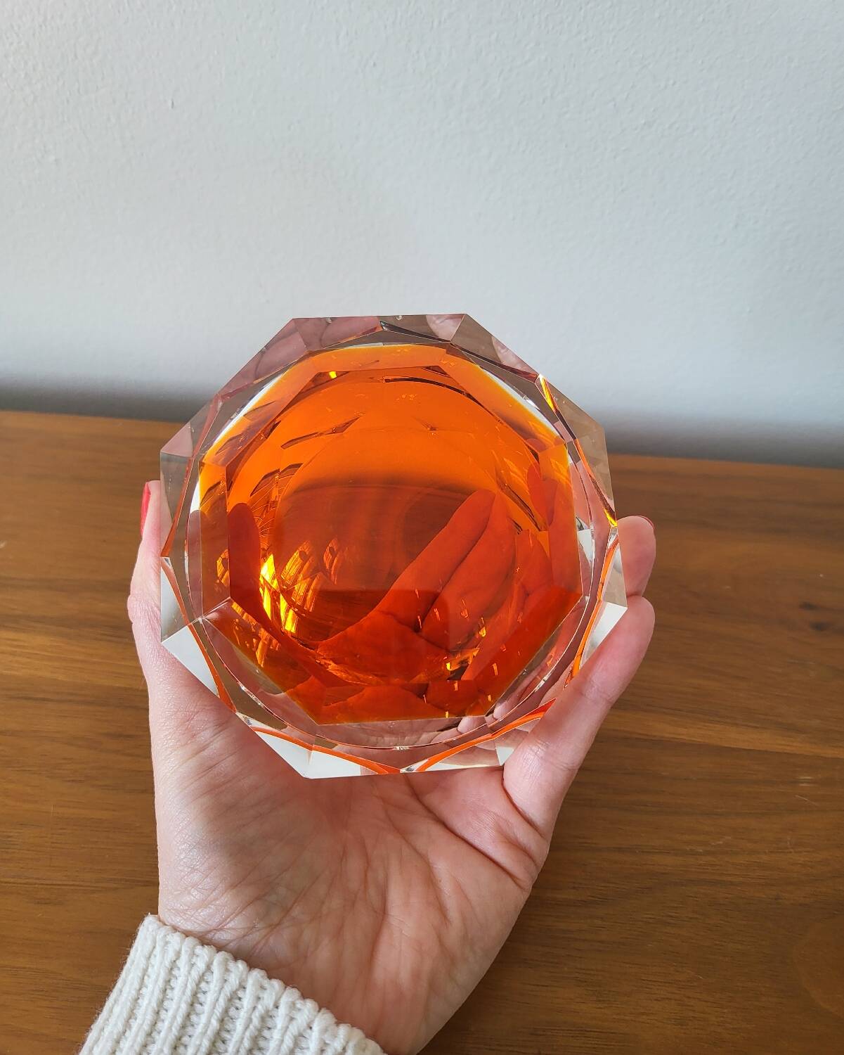 Crystal paperweight tray