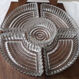 Wooden and glass serving tray