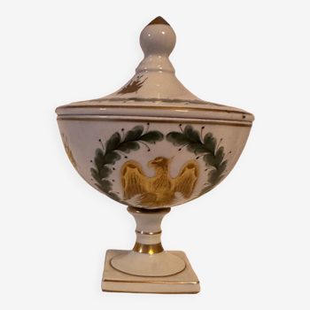 Bonbonnière en porcelaine de couleuvre aux couleurs de Napoléon