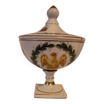 Bonbonnière en porcelaine de couleuvre aux couleurs de Napoléon