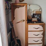 Commode wardrobe art deco pink