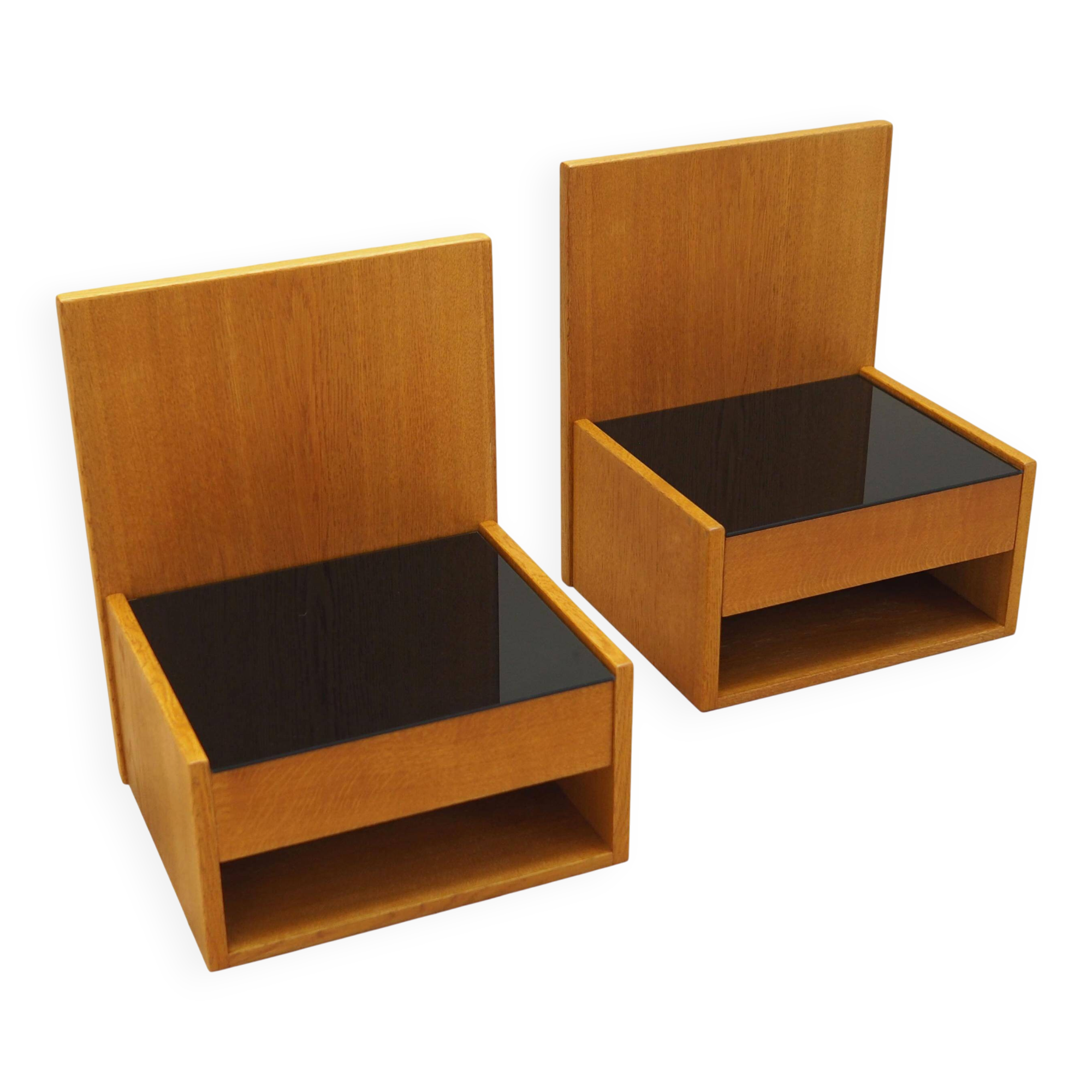 Set of hanging bedside cabinets, Danish design, 1960s, designer: Hans J. We