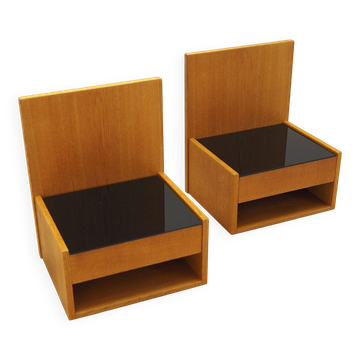 Set of hanging bedside cabinets, Danish design, 1960s, designer: Hans J. We