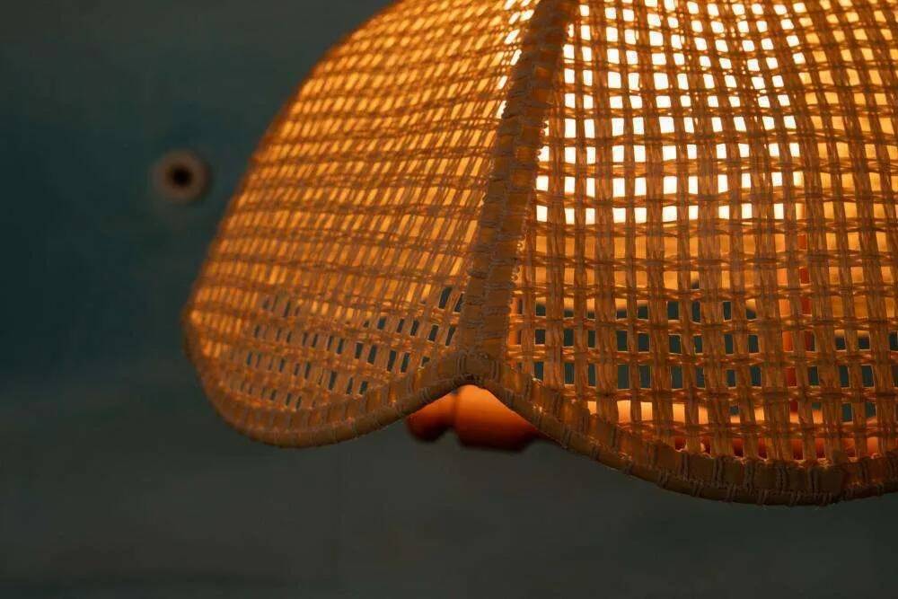 Swedish suspended lamp in bohemian strap.